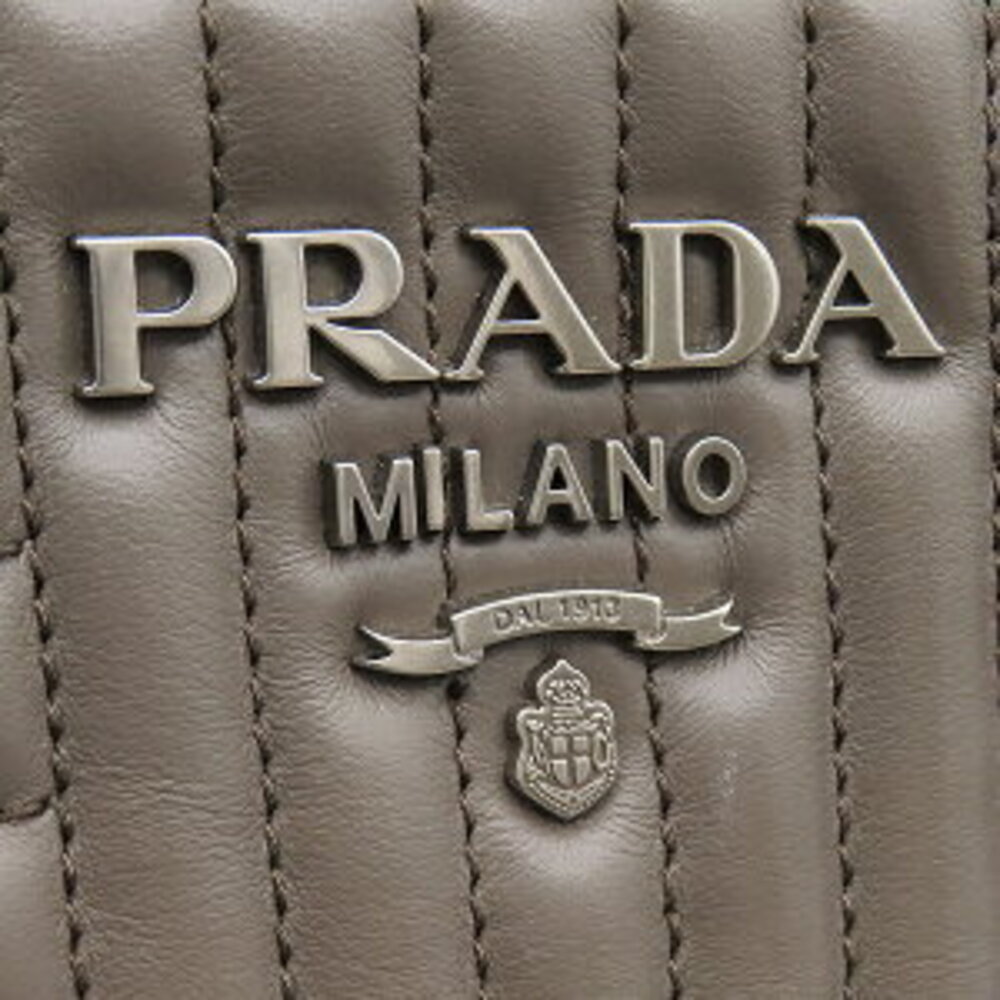Prada Shoulder Bag Diagram Crossbody Leather Gray Chain Strap Greige Gray - Picture 6 of 6
